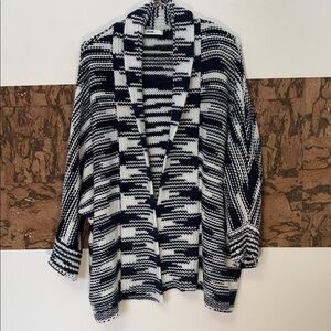 Mixed Block Pattern Knit Cardigan